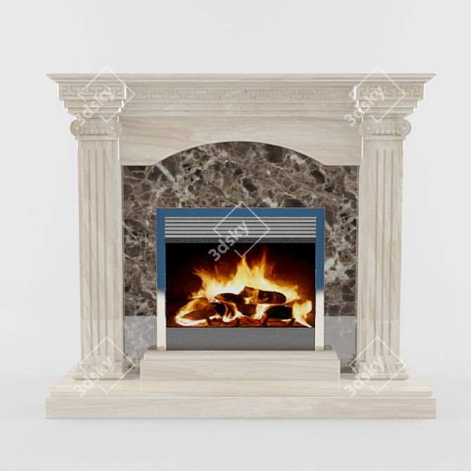 Elegant Electric Marble Fireplace 3D model image 1