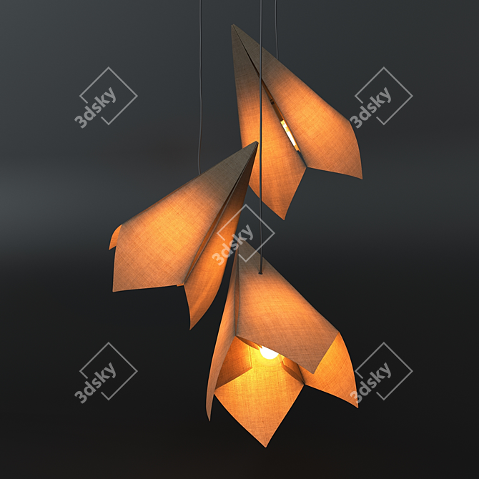 Elegant Cone Chandelier 3D model image 2