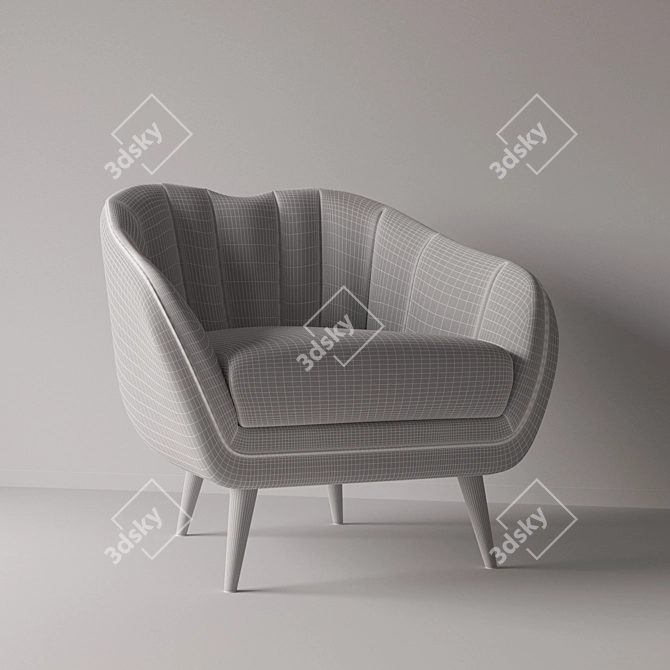 Glamorous "Geddes" Armchair: Vintage-Inspired Gatsby Style 3D model image 2