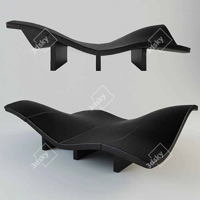 Elegant Waves EJ 142 Sofa 3D model image 1