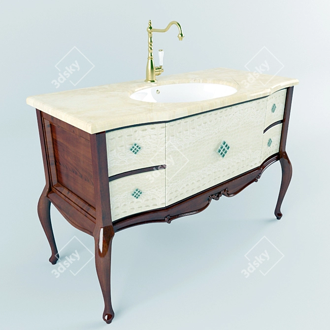 LineaTre Savoy Bathroom Vanity 3D model image 1