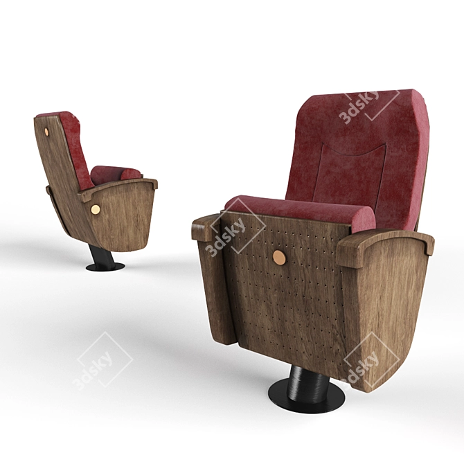 Ergonomic Olivia Wood Chair: Perfect for Conferences and Theatres 3D model image 1