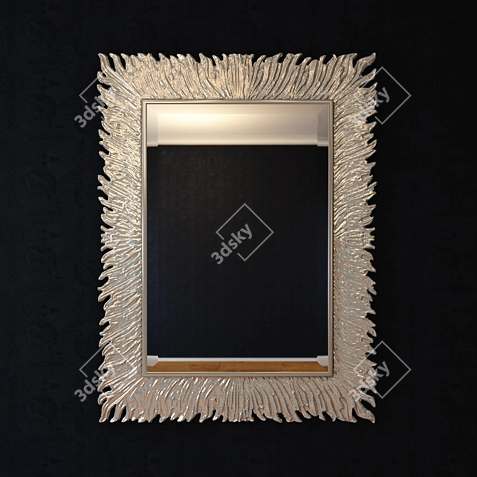 Elegant Silver Mirror with CARO CASA Frame 3D model image 1