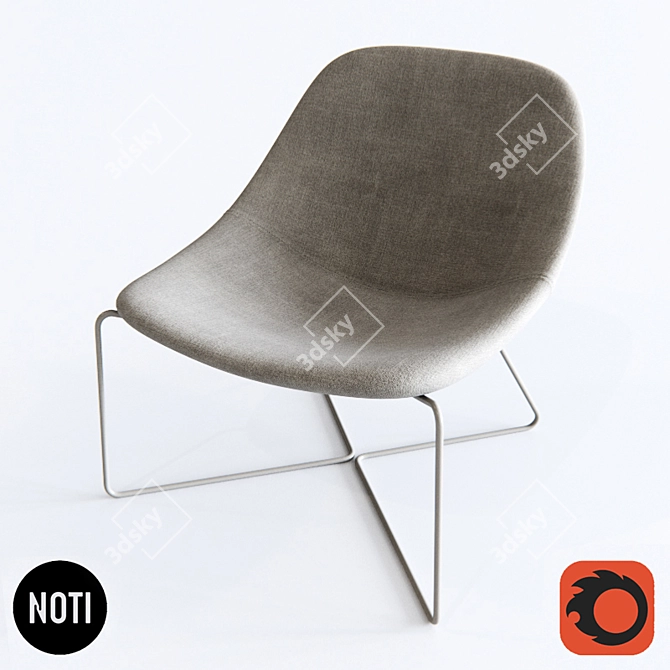 Elegant Noti Mishell Chair 3D model image 1