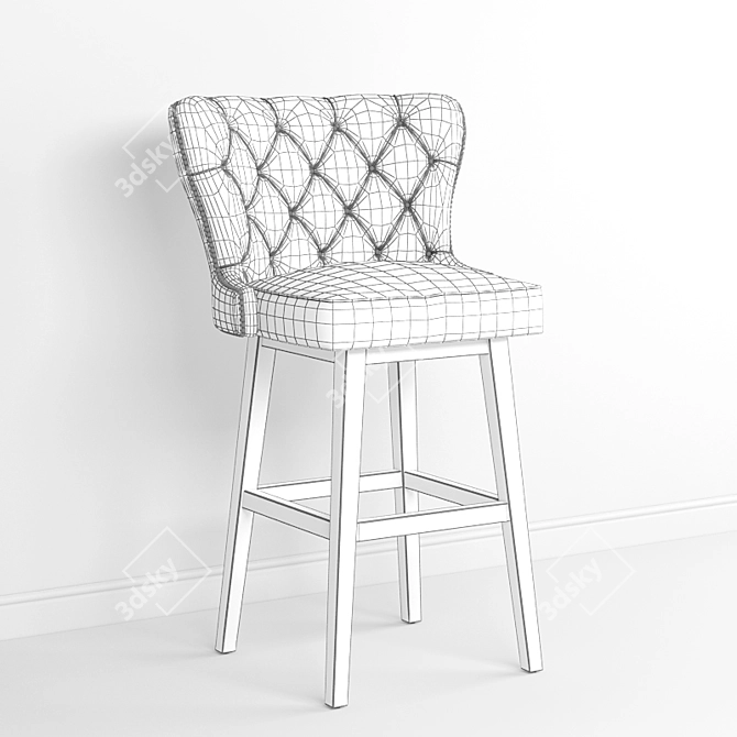 Elegant Caldwell Leather Barstool 3D model image 3