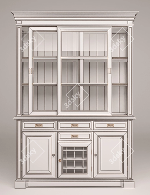 Keywest Oak Cupboard: Versatile Design for Style and Functionality 3D model image 3