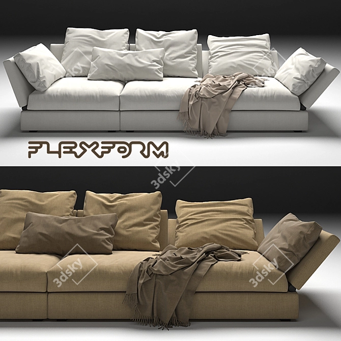 Flexform Sunny Sofa: Modern and Versatile Comfort 3D model image 1