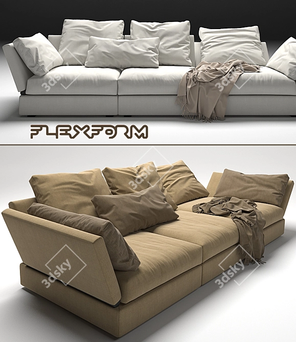 Flexform Sunny Sofa: Modern and Versatile Comfort 3D model image 2