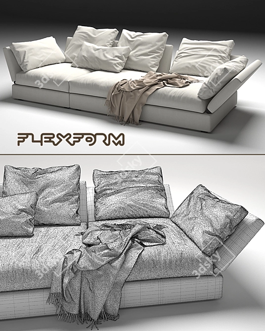 Flexform Sunny Sofa: Modern and Versatile Comfort 3D model image 3