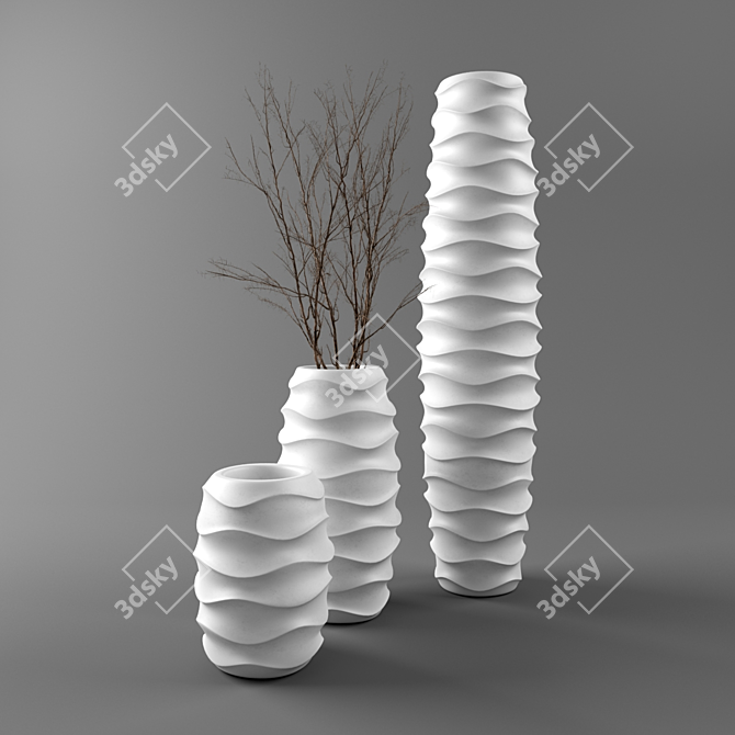 Elegant Saveri Vases 3D model image 2