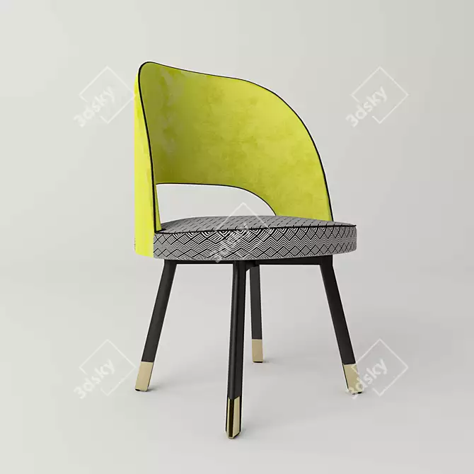Elegant Colette Chair by Baxter 3D model image 1