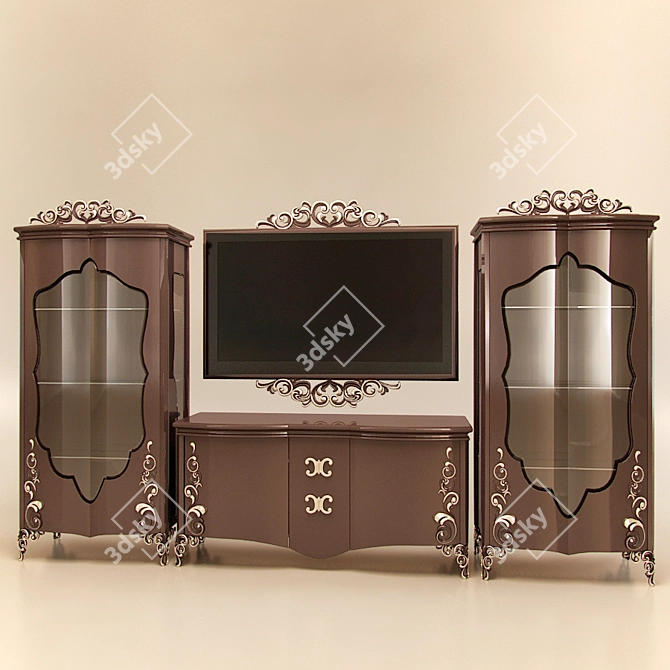 Carpanese Drawers & Cabinet + TV 3D model image 1