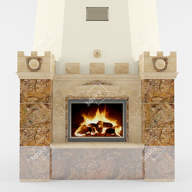 Hunting Lodge Fireplace 3D model image 1