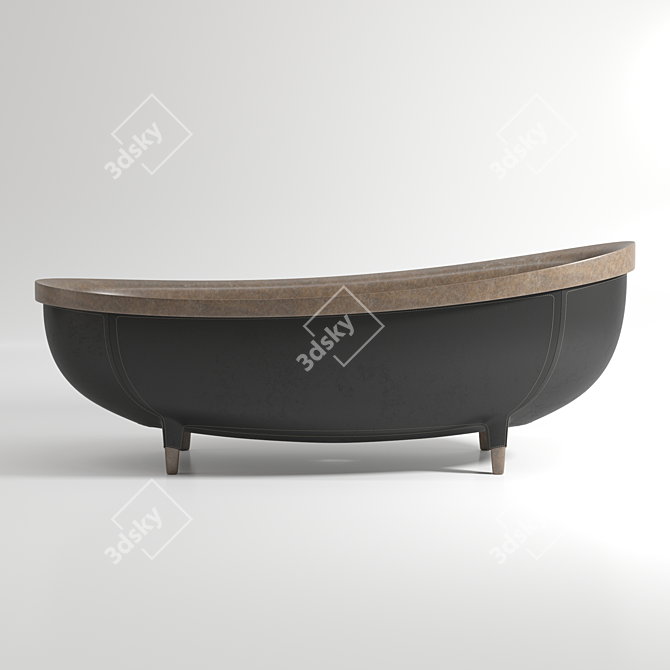 Luxury Leather-Covered Stone Bath 3D model image 3