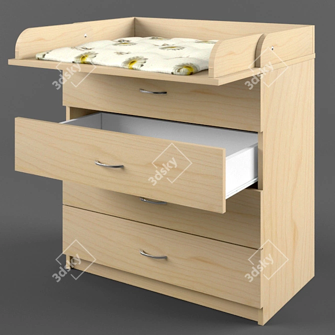 Convertible Baby Chest: Space-Saving & Stylish 3D model image 1