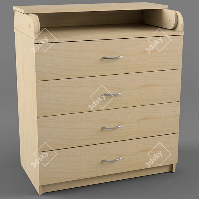 Convertible Baby Chest: Space-Saving & Stylish 3D model image 2