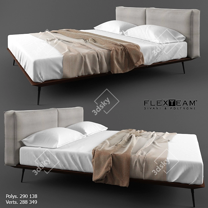 Flexteam Modern Bed 3D model image 1