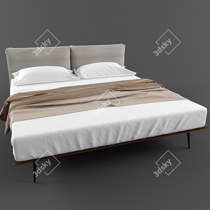 Flexteam Modern Bed 3D model image 2