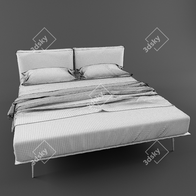 Flexteam Modern Bed 3D model image 3