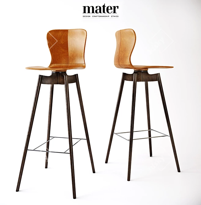 Title: Scandinavian Style Bar Stool 3D model image 1