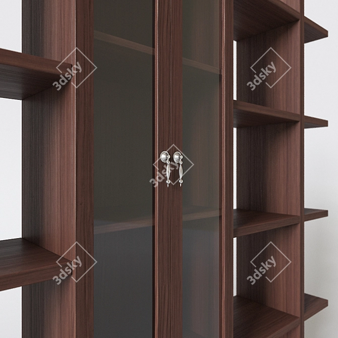 Sleek Wood Bookshelf 3D model image 2