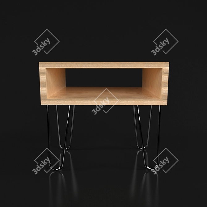 Modern Plywood Nightstand 3D model image 1