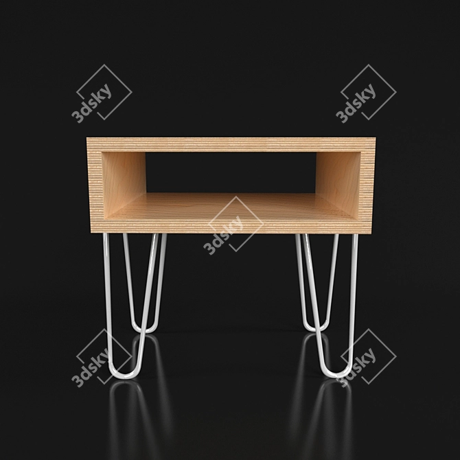 Modern Plywood Nightstand 3D model image 3