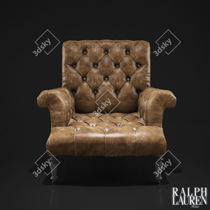 Ralph Lauren Tufted Velvet Chair 3D model image 1