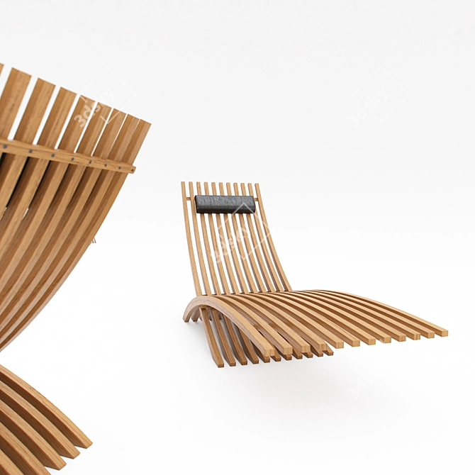 Relaxation at its finest: NOZIB Sun Lounger 3D model image 2