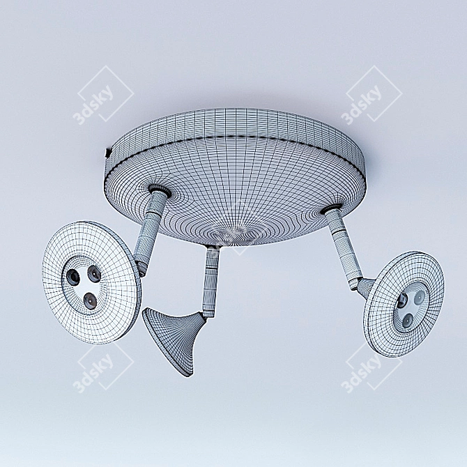 Silver LED Ceiling Soffit 3D model image 2