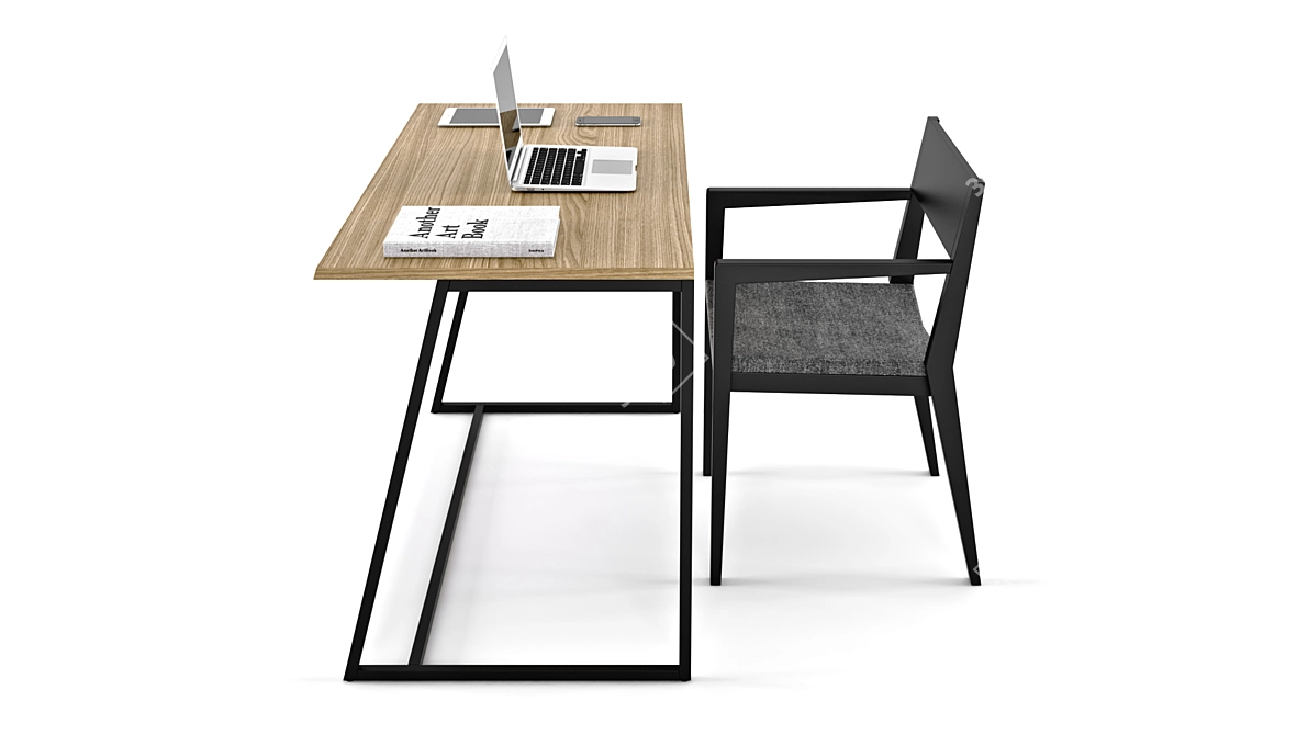 Sleek Horizon Desk 3D model image 3