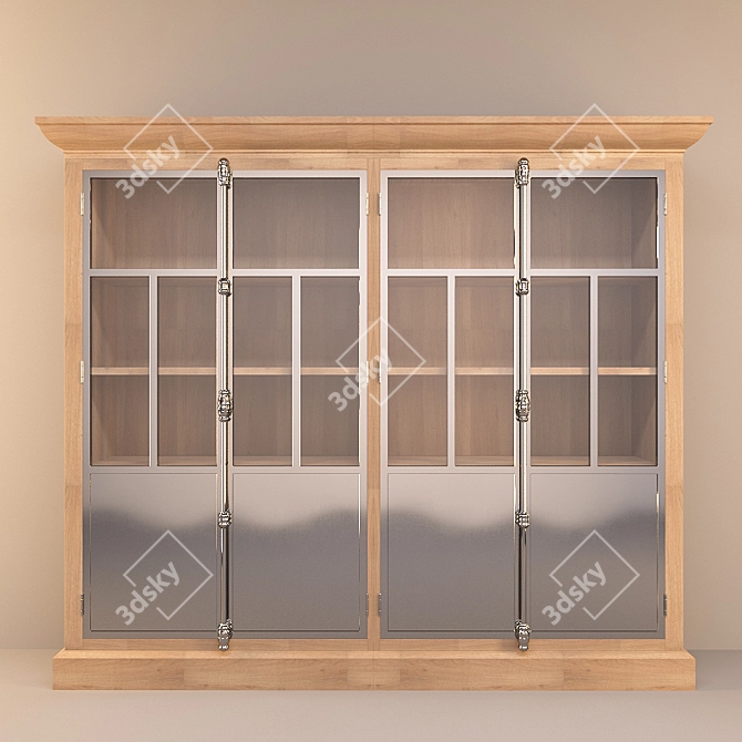 Reclaimed Vintage Bookcase: Timeless Elegance 3D model image 1