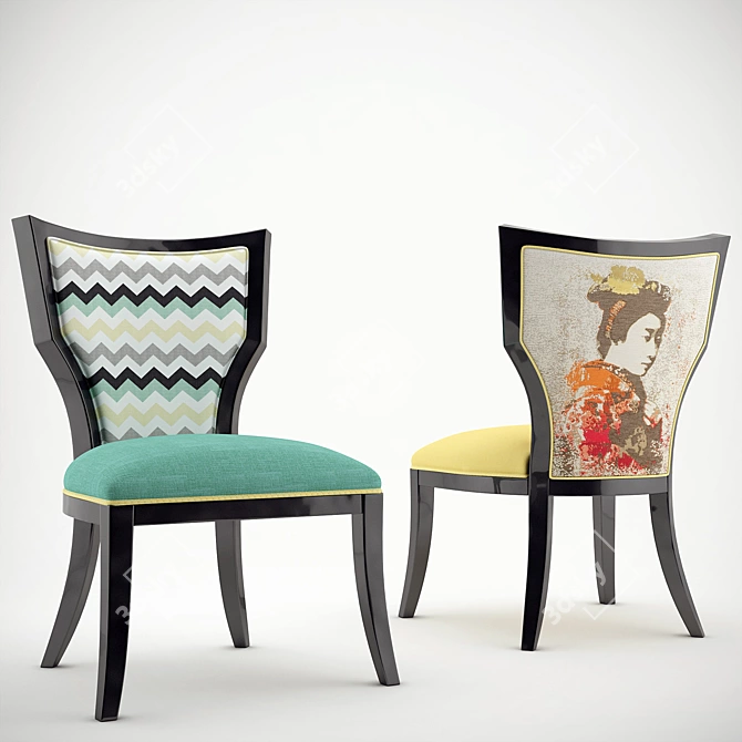 Elegant Currey Garbo Armchair 3D model image 2