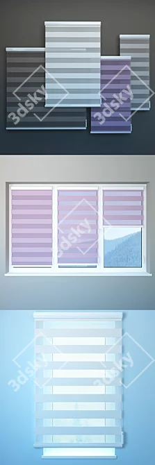 Day and Night Blinds: 4 Sizes Available 3D model image 1