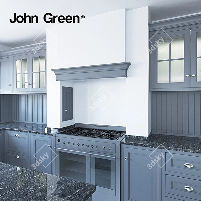 Minimalistic Kitchen Christie: Sleek Design by John Green 3D model image 2