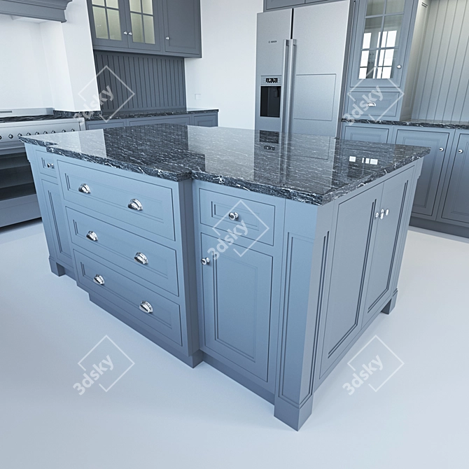 Minimalistic Kitchen Christie: Sleek Design by John Green 3D model image 3