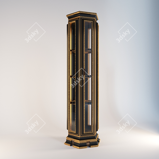 167cm Tall Cabinet with Frame 3D model image 1