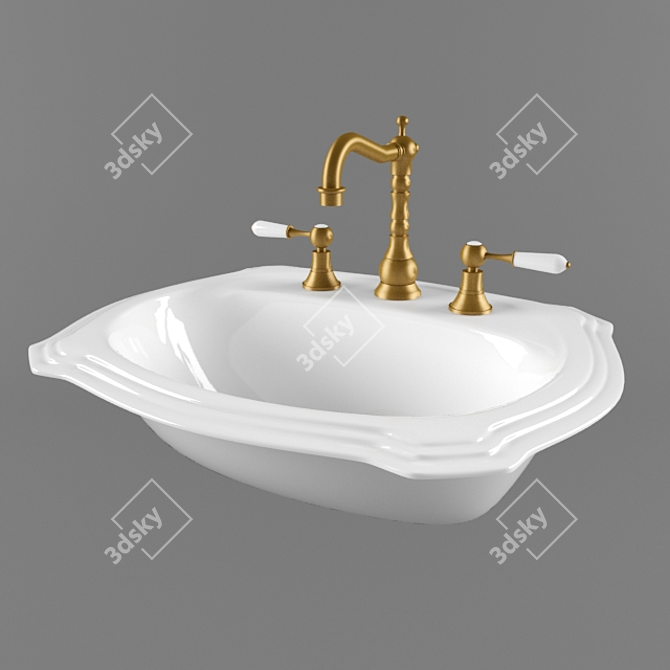 Elegant Jacob Delafon Portrait Sink 3D model image 1