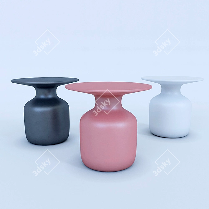 Mini Bottle Coffee Table: A Stylish Cappellini Design 3D model image 1