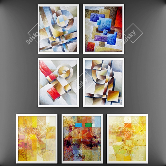 Modern Art Paintings 3D model image 1