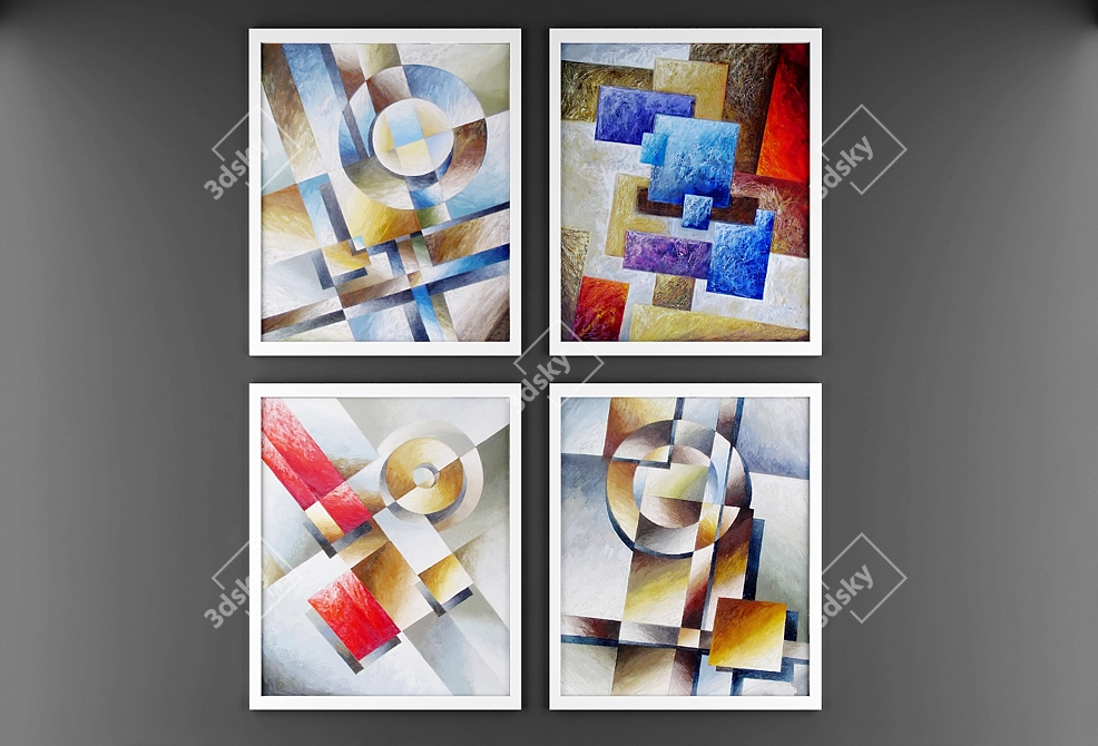 Modern Art Paintings 3D model image 2