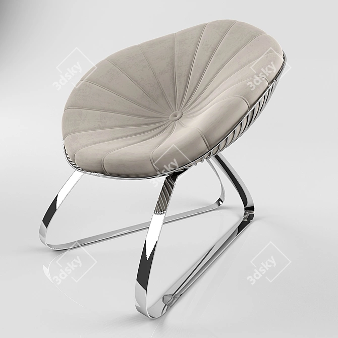 Metal Frame Soft Cushion Armchair 3D model image 1