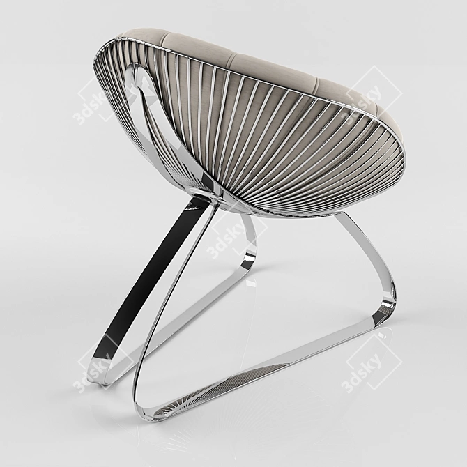 Metal Frame Soft Cushion Armchair 3D model image 2