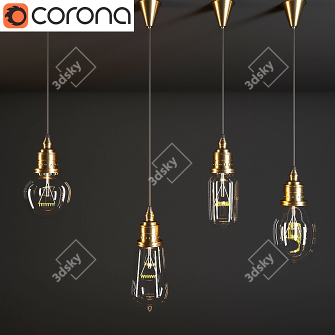 Modern Hanging Lamps 3D model image 1