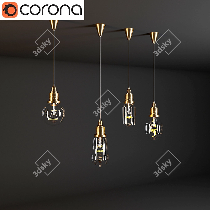 Modern Hanging Lamps 3D model image 2