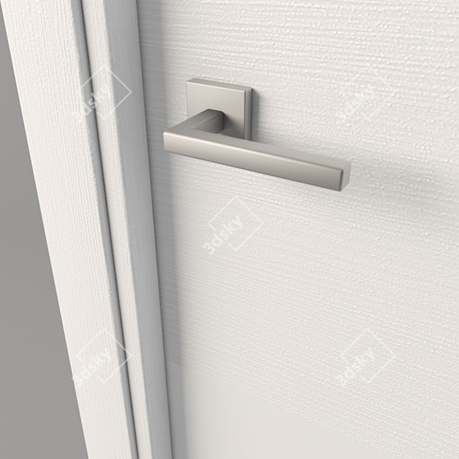 Elegant White Glass Door 3D model image 2