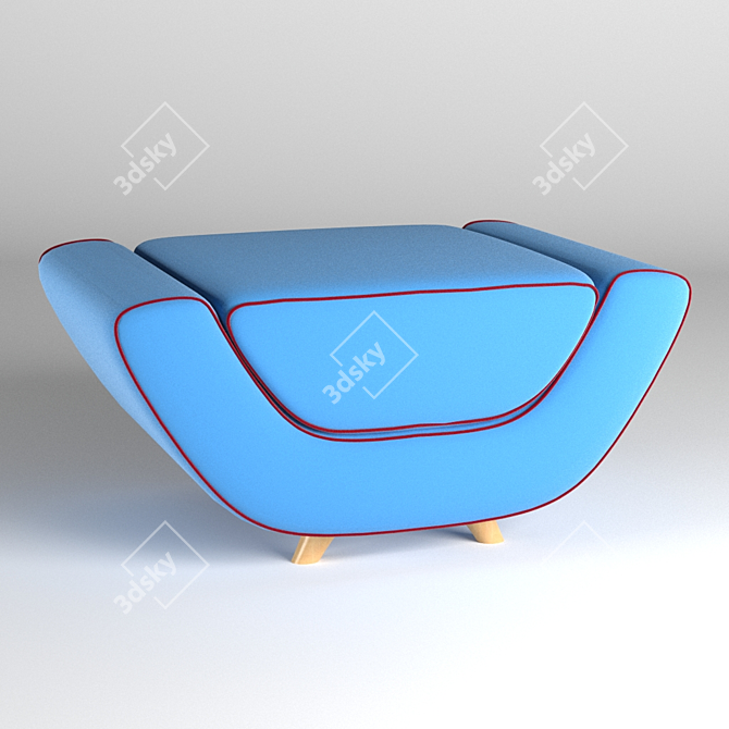 Stylish Meritalia Minah Pouf - Modern and Comfortable 3D model image 1