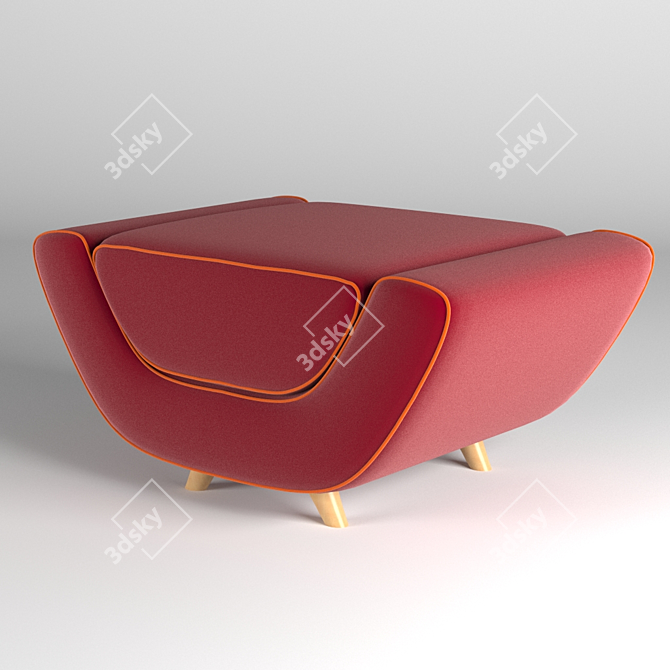 Stylish Meritalia Minah Pouf - Modern and Comfortable 3D model image 2