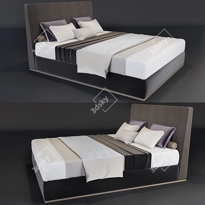 Minotti Bed: Premium Comfort & Style 3D model image 1
