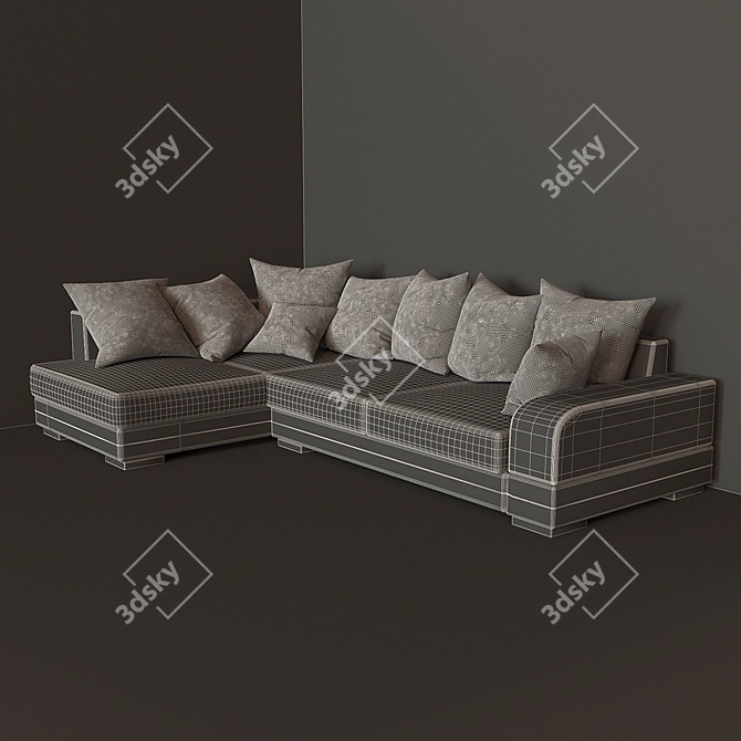 Title: Cozy Comfort Sofa with Plush Pillows 3D model image 2